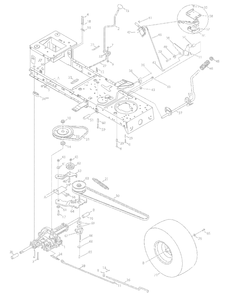 Drive System Diagram and Parts List for 13AC762F000 2008 Yard Machines Lawn Tractor
